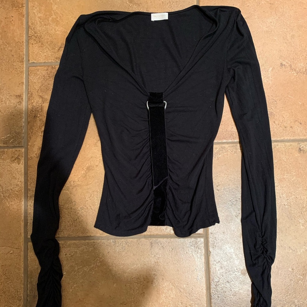 Valentino velvet and cotton black shirt